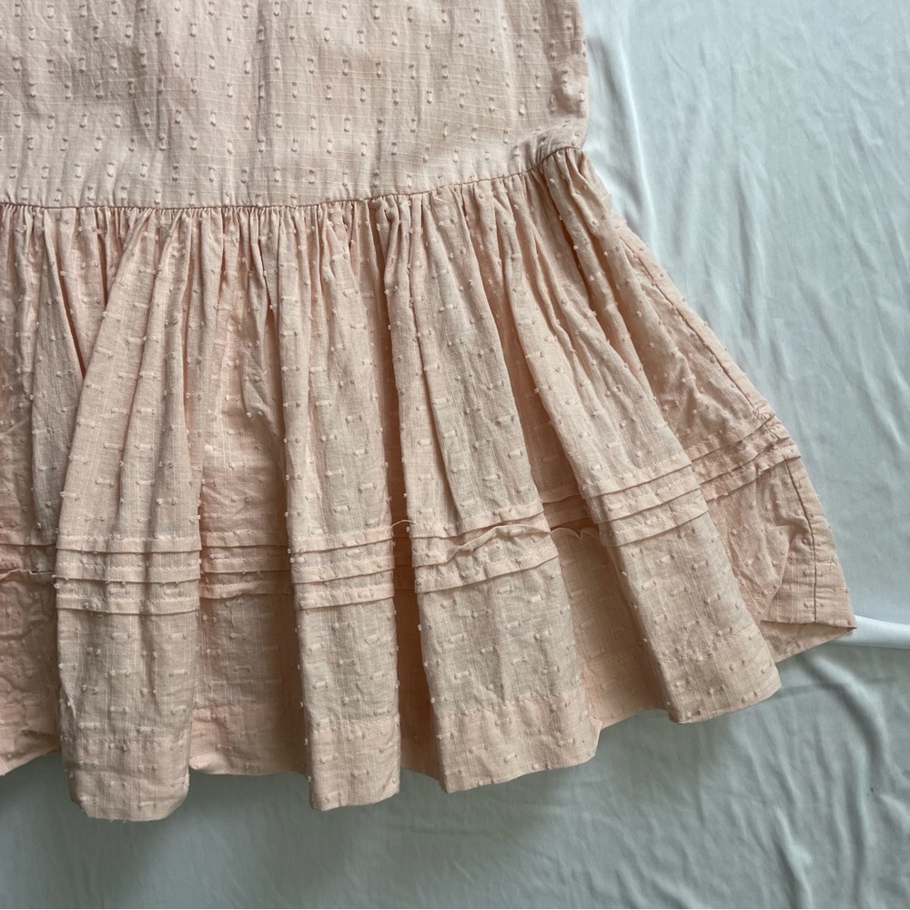 CeCe Clip Dot Ruffle Hem Dress Pink 100%cotton Summer Dress size 4 - Picture 6 of 9